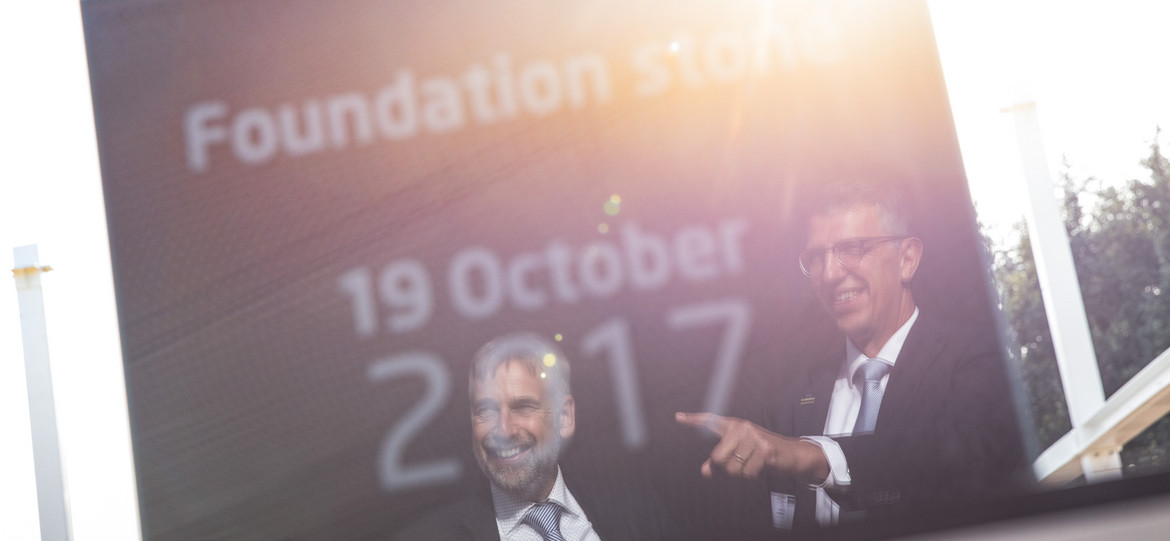 Placement of the foundation stone for the new SXT headquarters