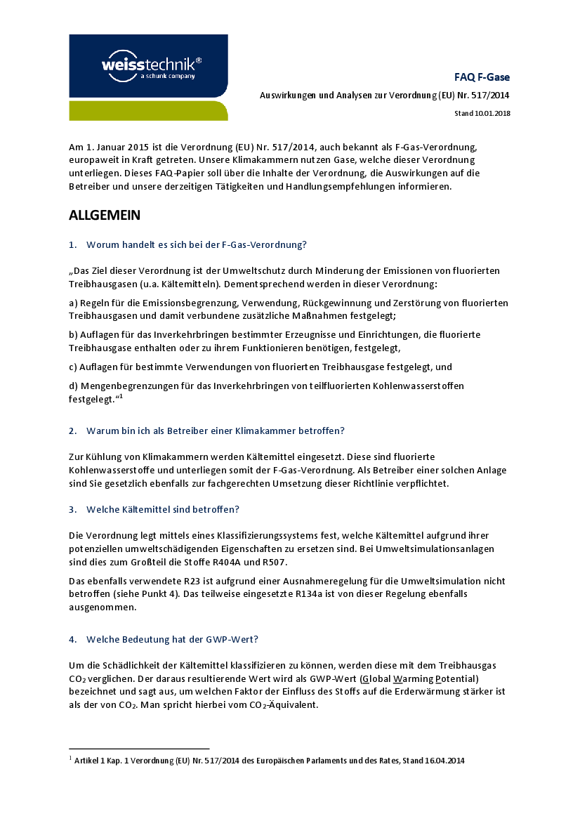 Download: FAQ EU-Verordnung Nr. 517/2014 Download: FAQ EU-Verordnung Nr. 517/2014