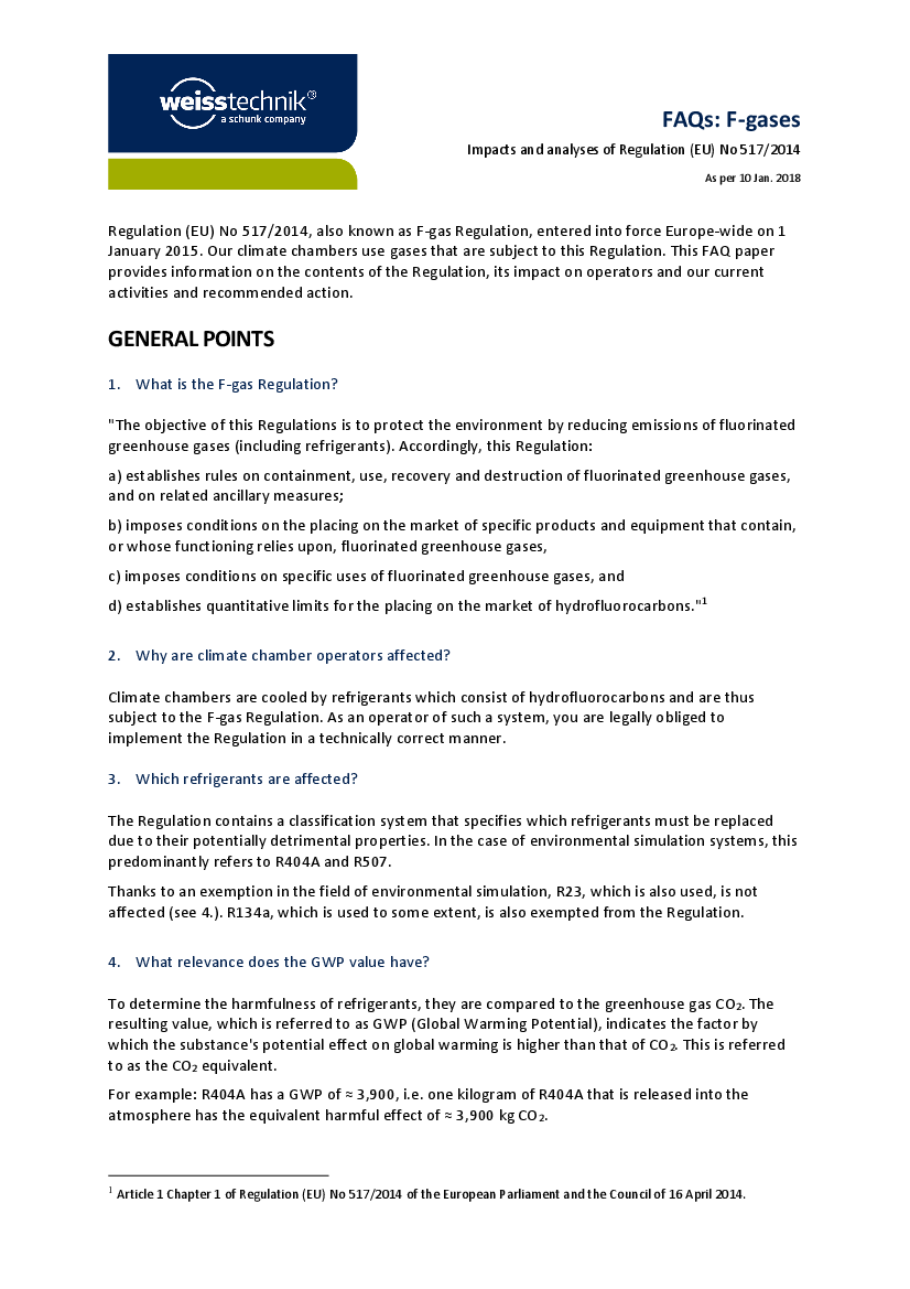 Download: FAQ EU-Regulation No. 517/2014 Download: FAQ EU-Regulation No. 517/2014